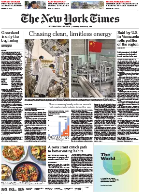 The New York Times International 12 January 2026