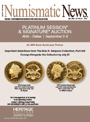 Numismatic News Vol. 75 No. 18 July 07 2026